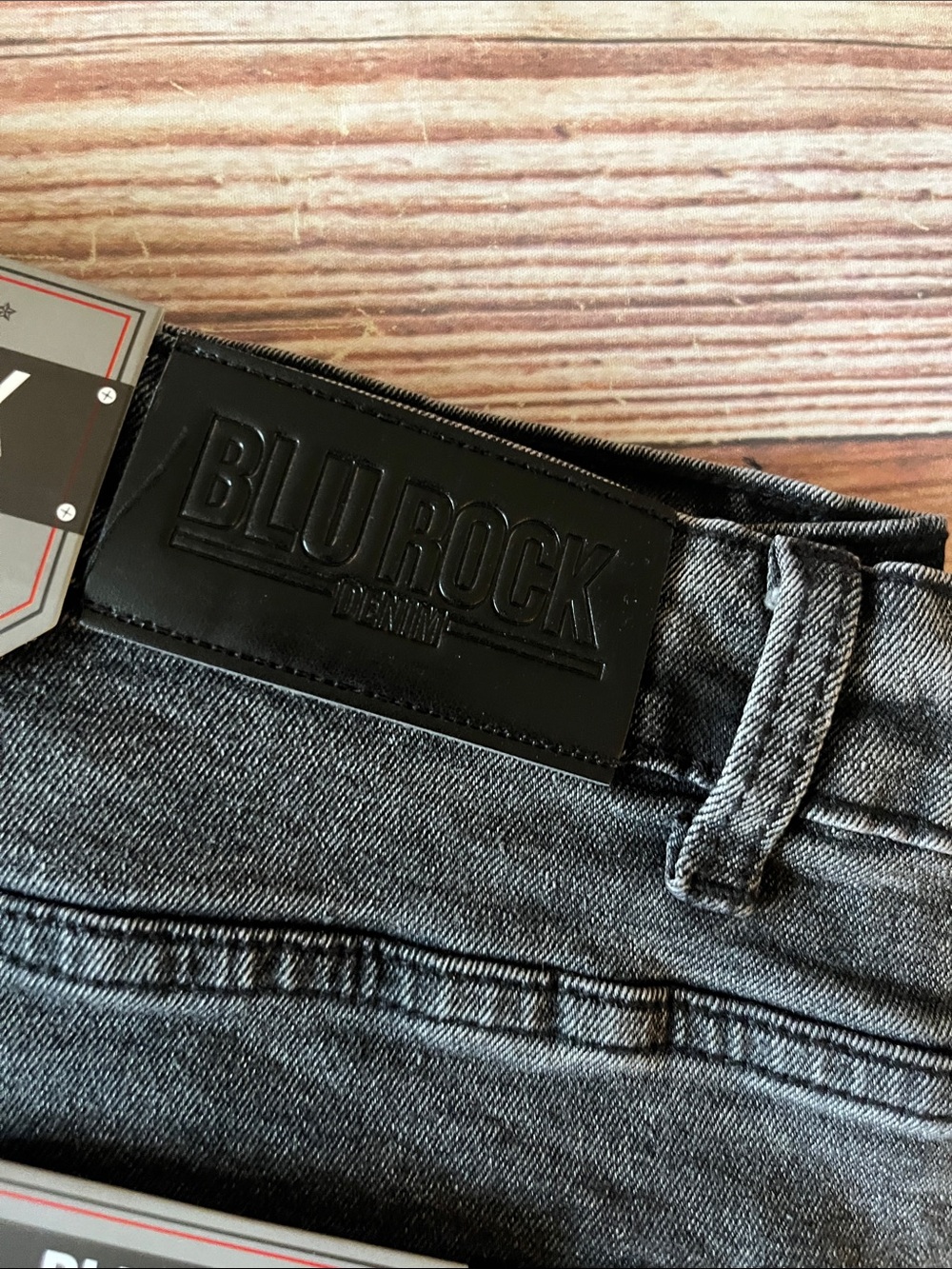 Blu Rock Men’s Black Washed Jeans 40x31 - Picture 3 of 7